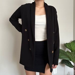 Faux button black cardigan